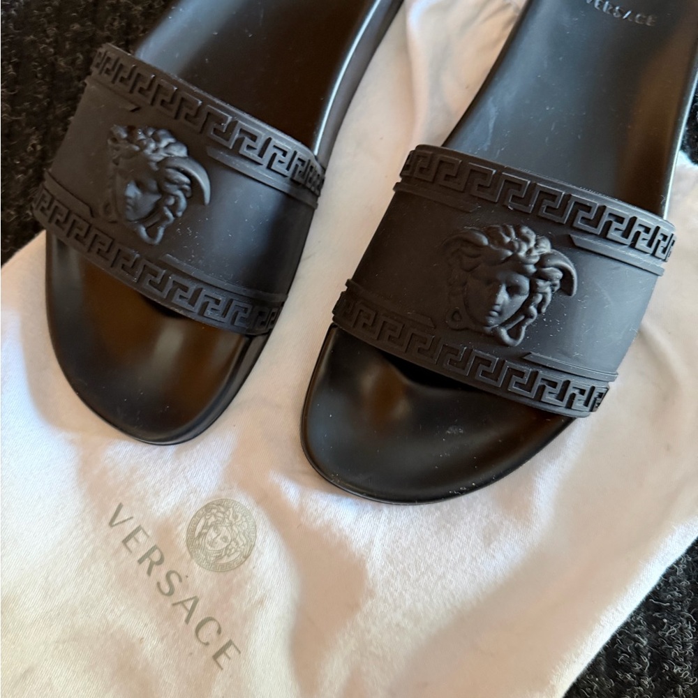 Versace Black Medusa Slide Sandals
